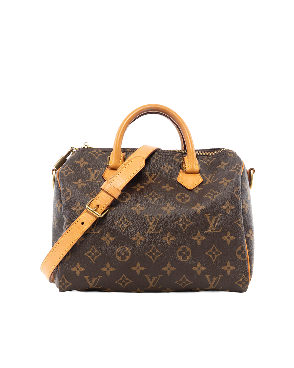 BA252287 LV SPEEDY 25 BROWN MONOGRAM CANVAS GHW MB3195