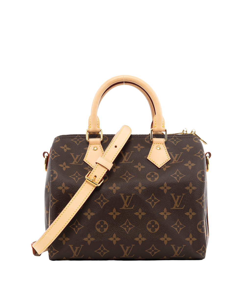 BA252290 LV SPEEDY BAND 25 BROWN MONOGRAM CANVAS GHW MICROCHIP