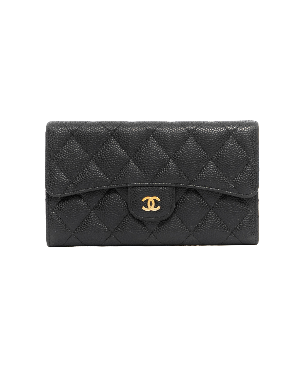 BA252354 CHANEL SARAH WALLET LONG BLACK CAVIAR GHW 25520559