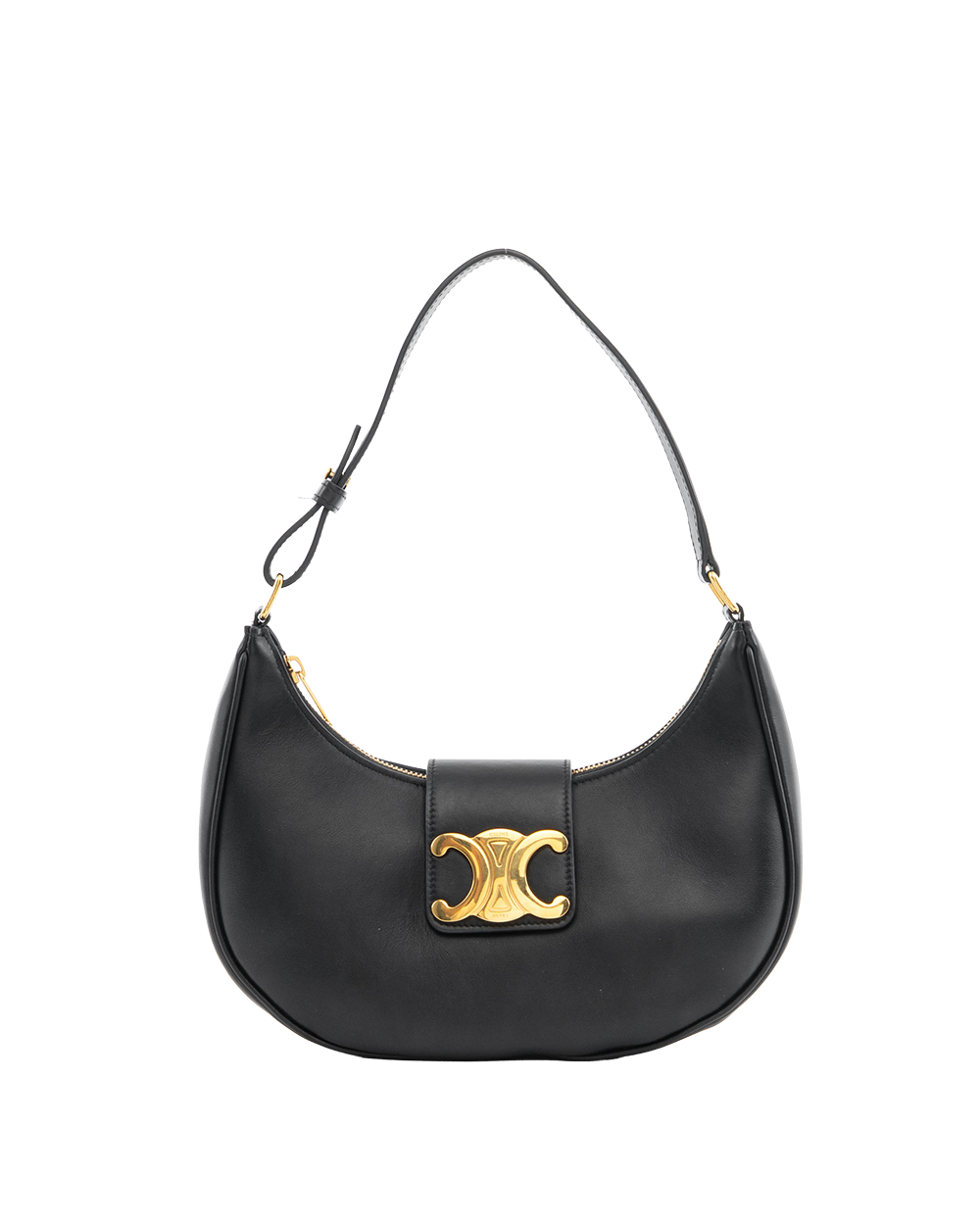 BA252388 CELINE AVA TRIOMPHE MEDIUM BLACK CALF GHW S GA 0234