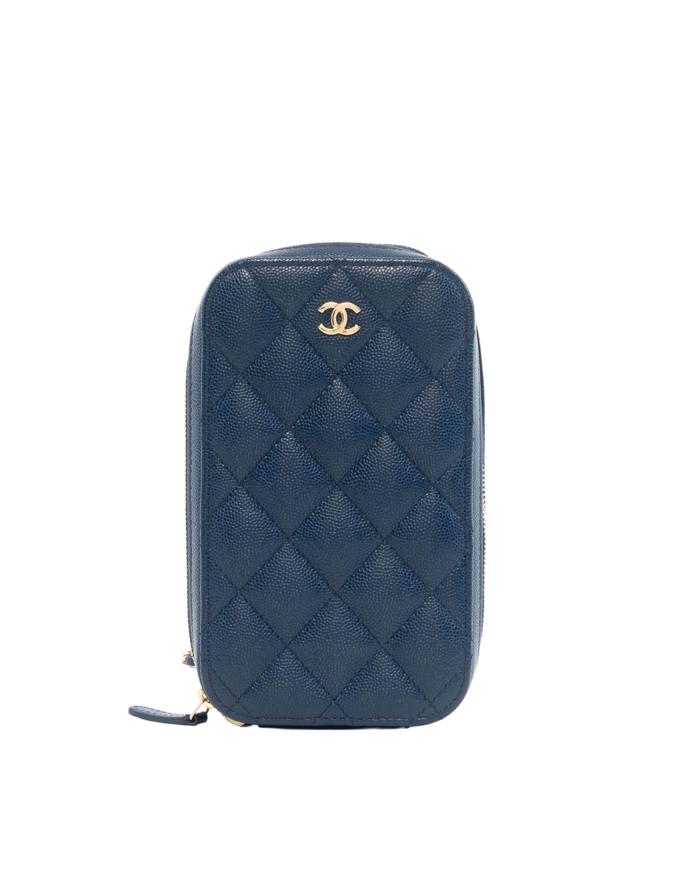 BA252418 CHANEL PHONE CASE WITH CHAIN BLUE NAVY CAVIAR SHW 27151218