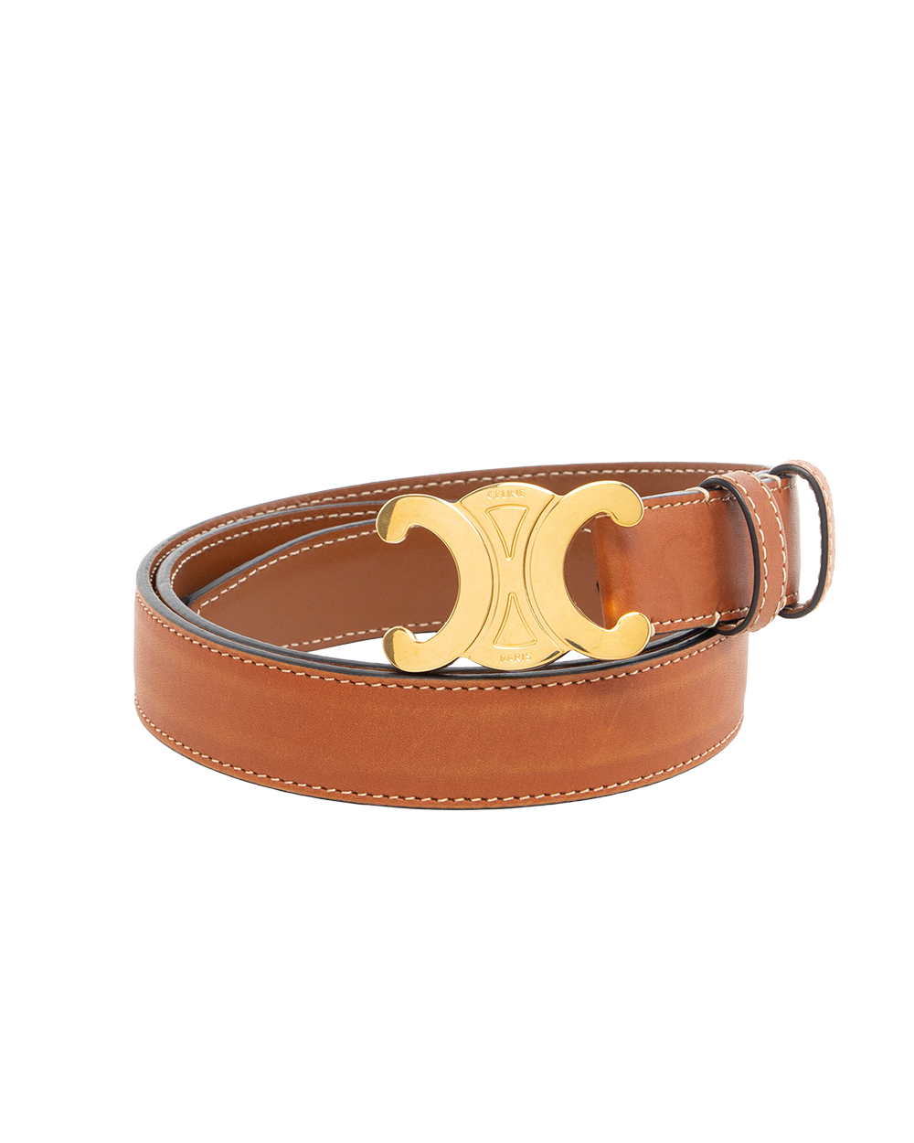 BA252427 CELINE BELT 2.5 CM 80 BROWN CALF GHW F LM 2262
