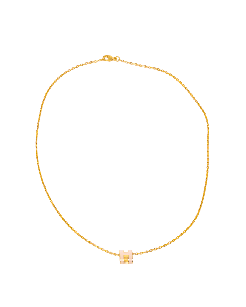 BA252541 NEW HERMES POP NECKLACE PINK GHW