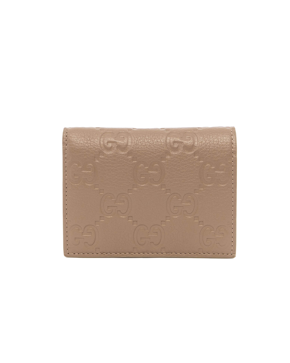 BA252569 GUCCI BI FOLD WALLET SHORT BEIGE GG MONOGRAM CALF GHW 815901 496334