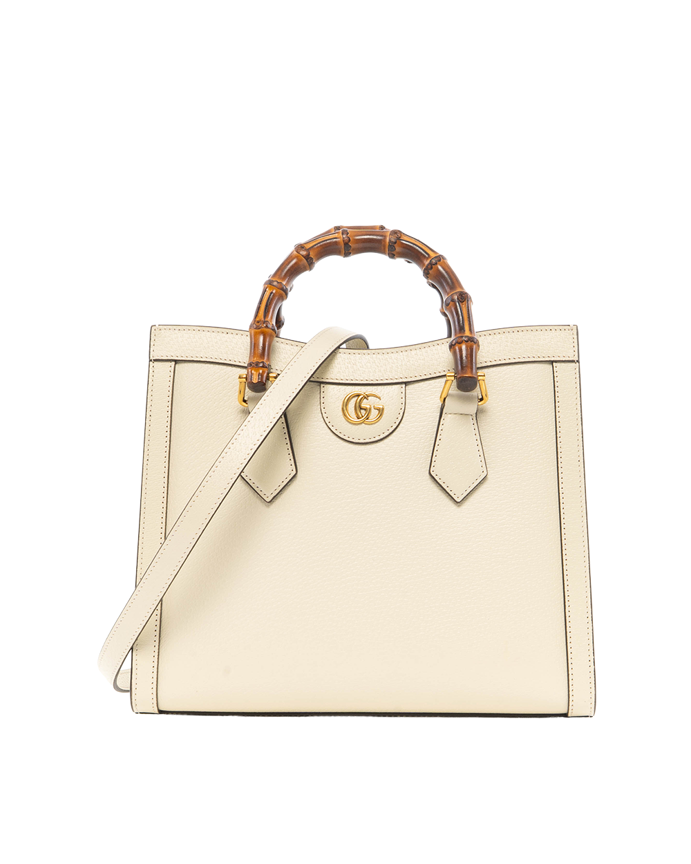 BA252572 GUCCI DIANA TOTE WHITE CALF GHW 702721 493075