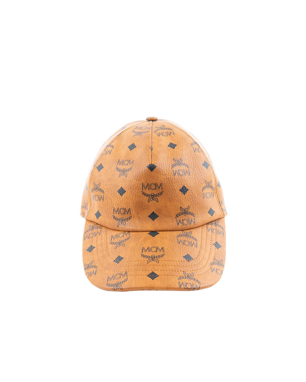 BA252675 MCM CAP LOGO BROWN CALF