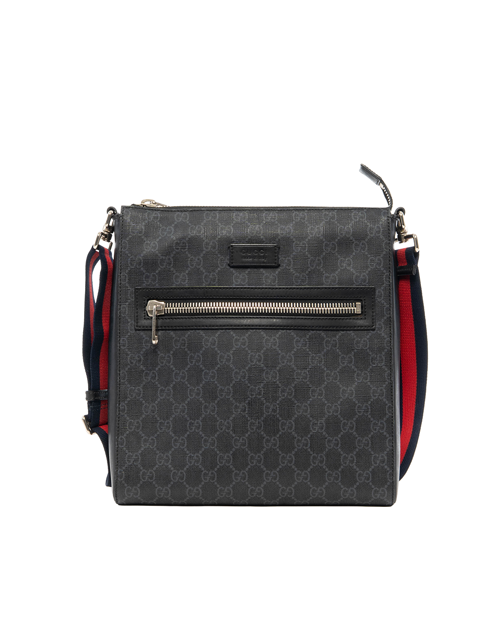 BA252683 GUCCI MESSENGER BLACK GG SUPREME MONOGRAM CANVAS SHW 474137 520981