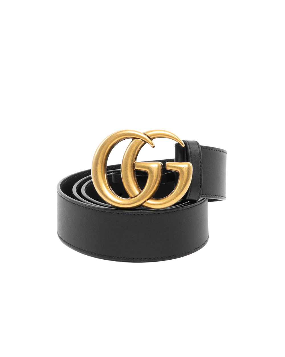 BA252995 GUCCI BELT 4 CM 95 BLACK CALF GHW 601254
