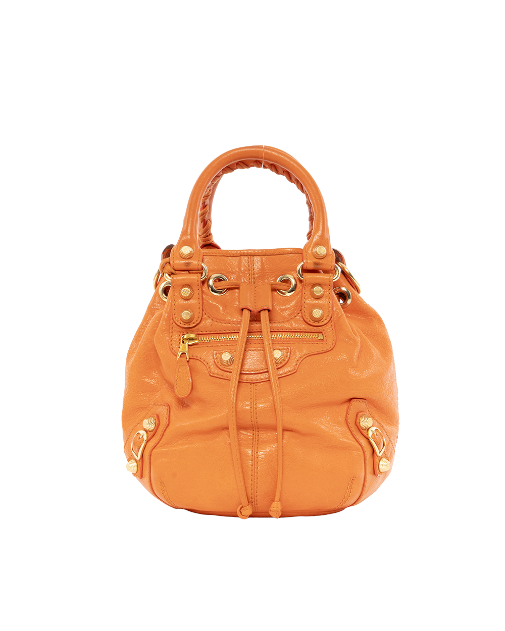 BA253123 BALENCIAGA POM POM MINI ORANGE CALF GHW 285439 7510 J 1669
