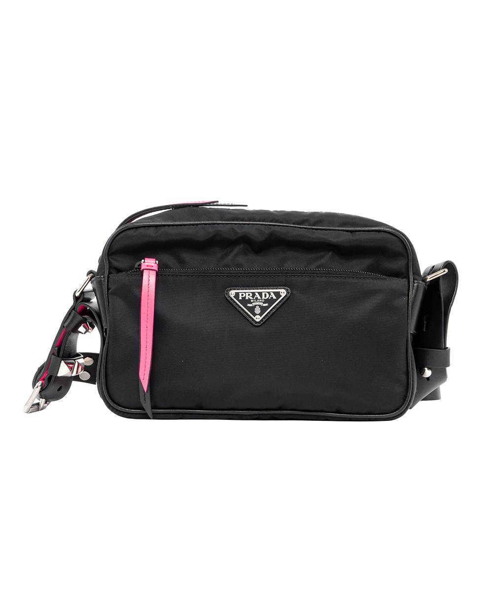 BA253136 PRADA VELA BLACK PINK NYLON SHW
