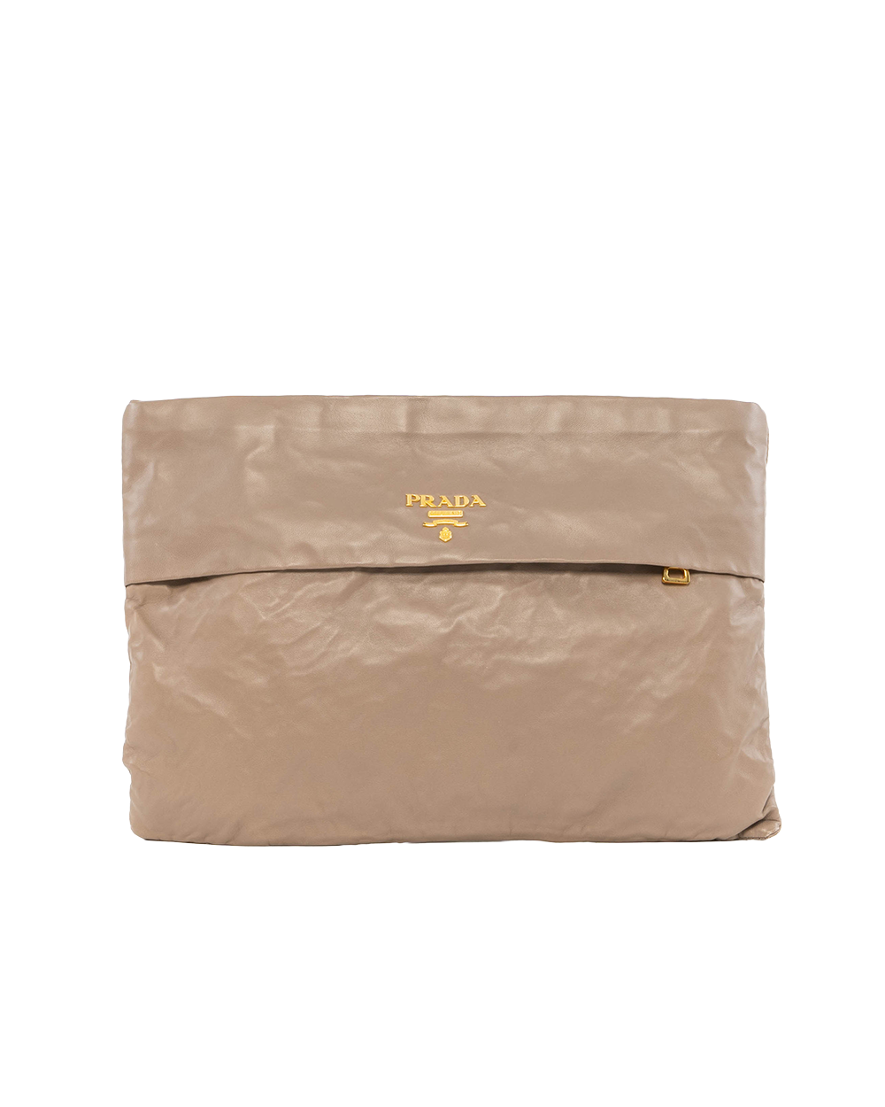 BA253137 PRADA CLUTCH BROWN CALF GHW