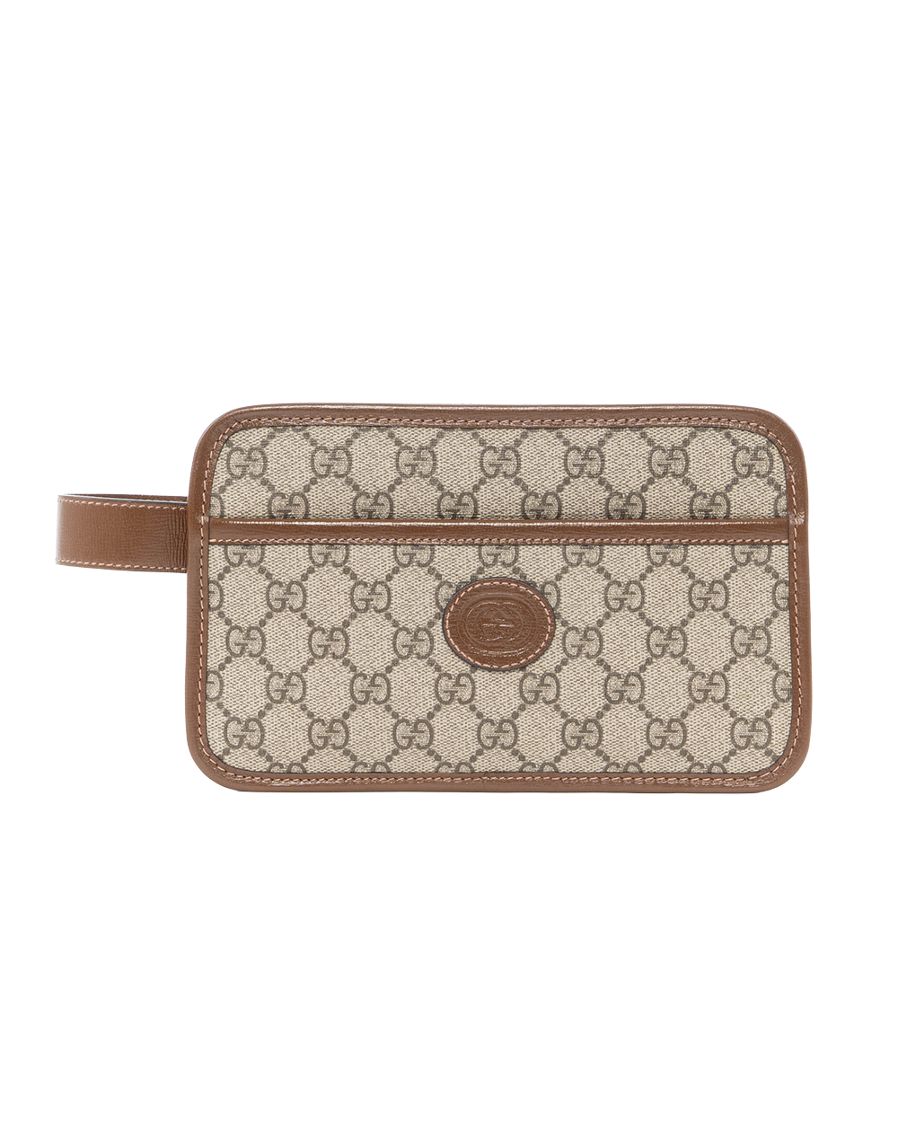 BA253203 GUCCI INTERLOCKING G CLUTCH BROWN GG SUPREME MONOGRAM CANVAS GHW 625764 2067