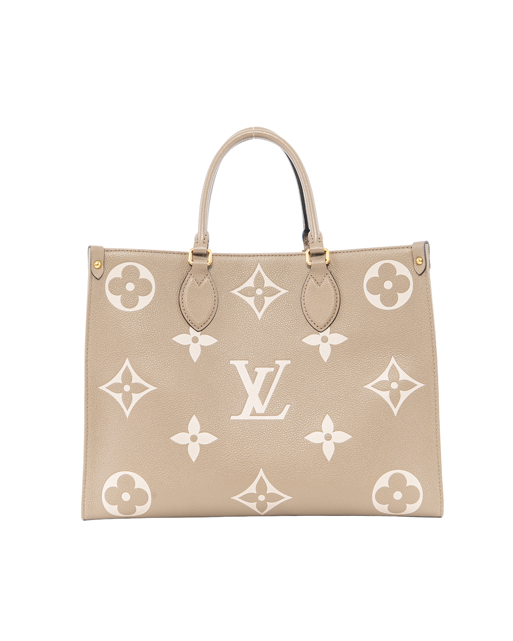 BA253234 LV ON THE GO MM BEIGE GIANT MONOGRAM CALF GHW MICROCHIP
