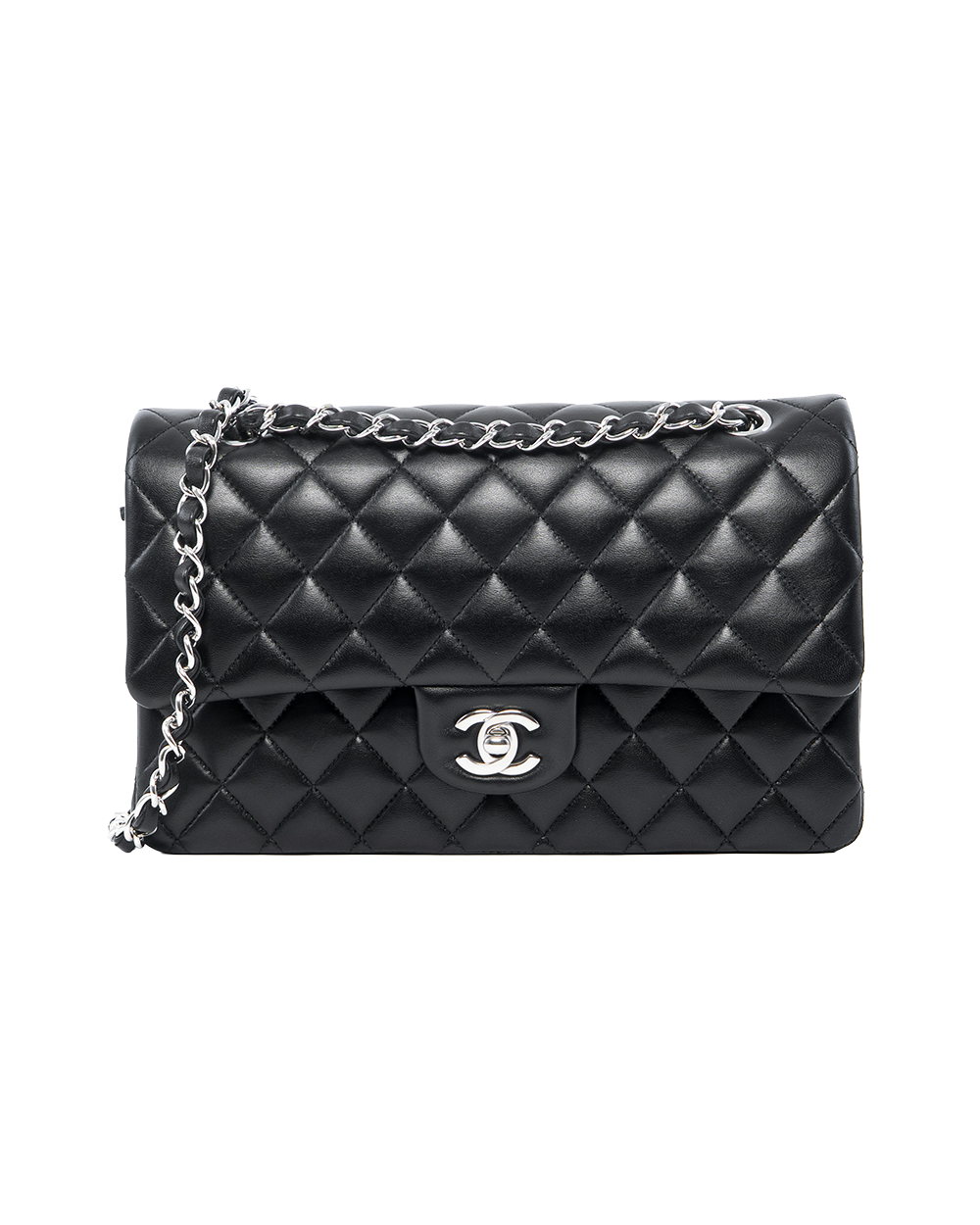 BA253293 CHANEL CLASSIC 10 BLACK LAMB SHW XXT90U43
