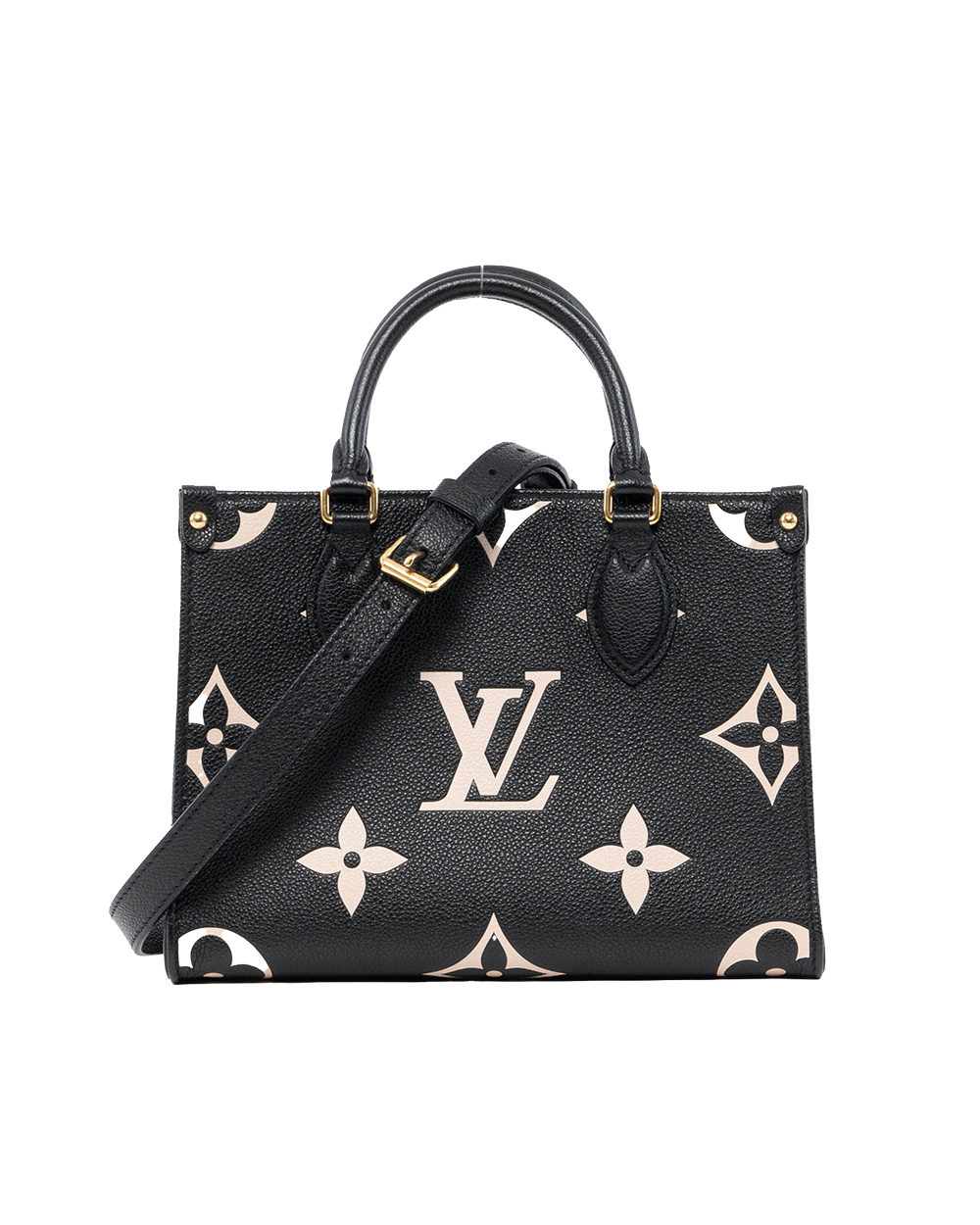 BA253296 LV ON THE GO PM BLACK GIANT MONOGRAM CALF GHW MICROCHIP