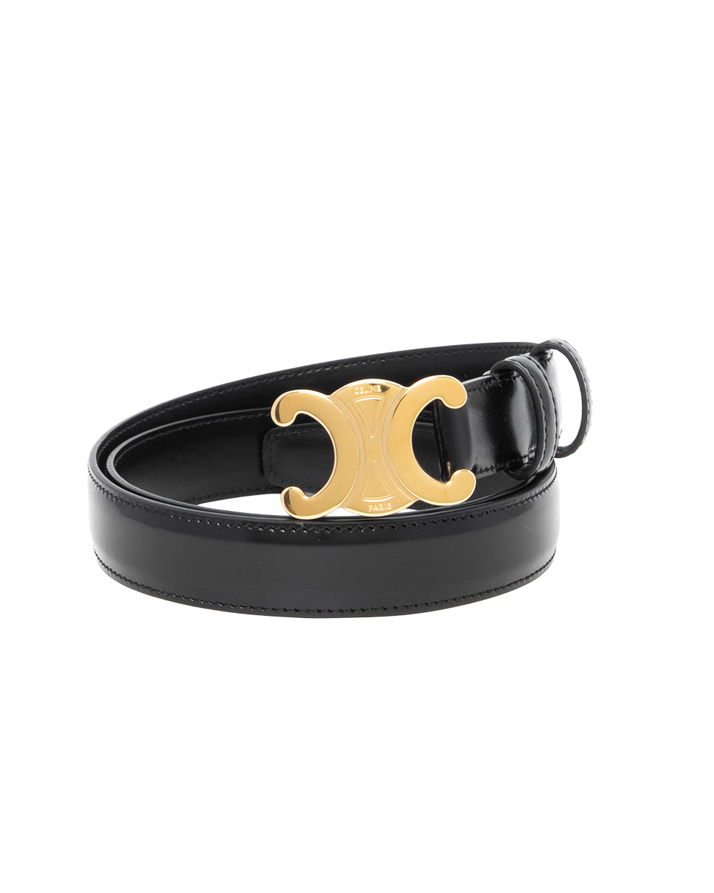 BA253329 CELINE BELT 2.5 CM 80 BLACK CALF GHW F BP 2263
