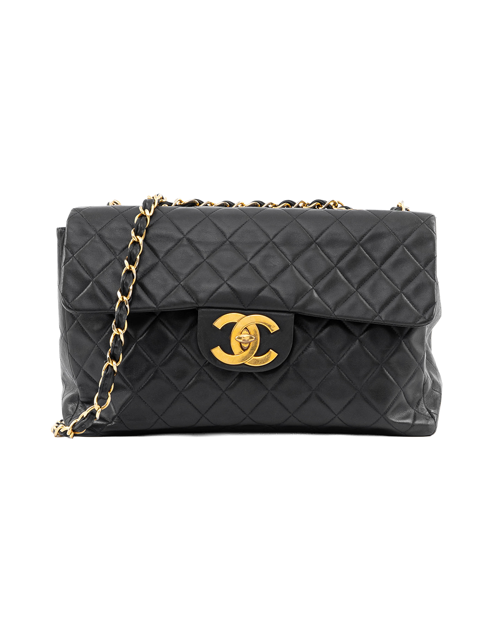 BA253361 CHANEL JUMBO CLASSIC FLAP BLACK LAMB GHW 3903307