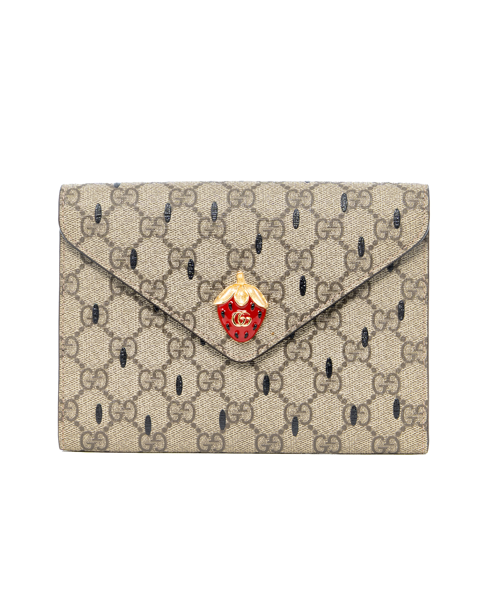 BA253376 GUCCI GG WOC BROWN STRAWBERRY GG MONOGRAM CANVAS GHW 726249 0416