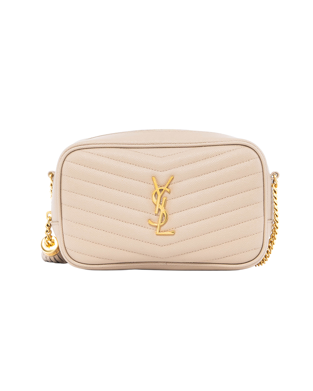 BA253417 YSL LOU MINI BEIGE CHEVRON GHW GNC612579 1021