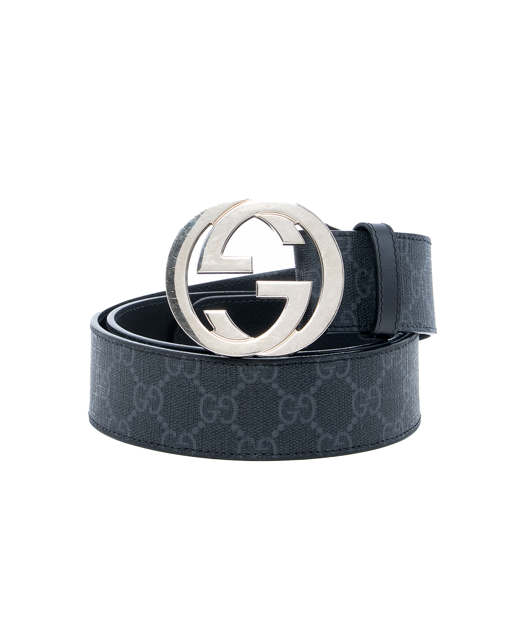 BA253419 GUCCI BELT INTERLOCK 4 CM 90 BLACK CALF SHW 411924 KGDHX 90 36 214351