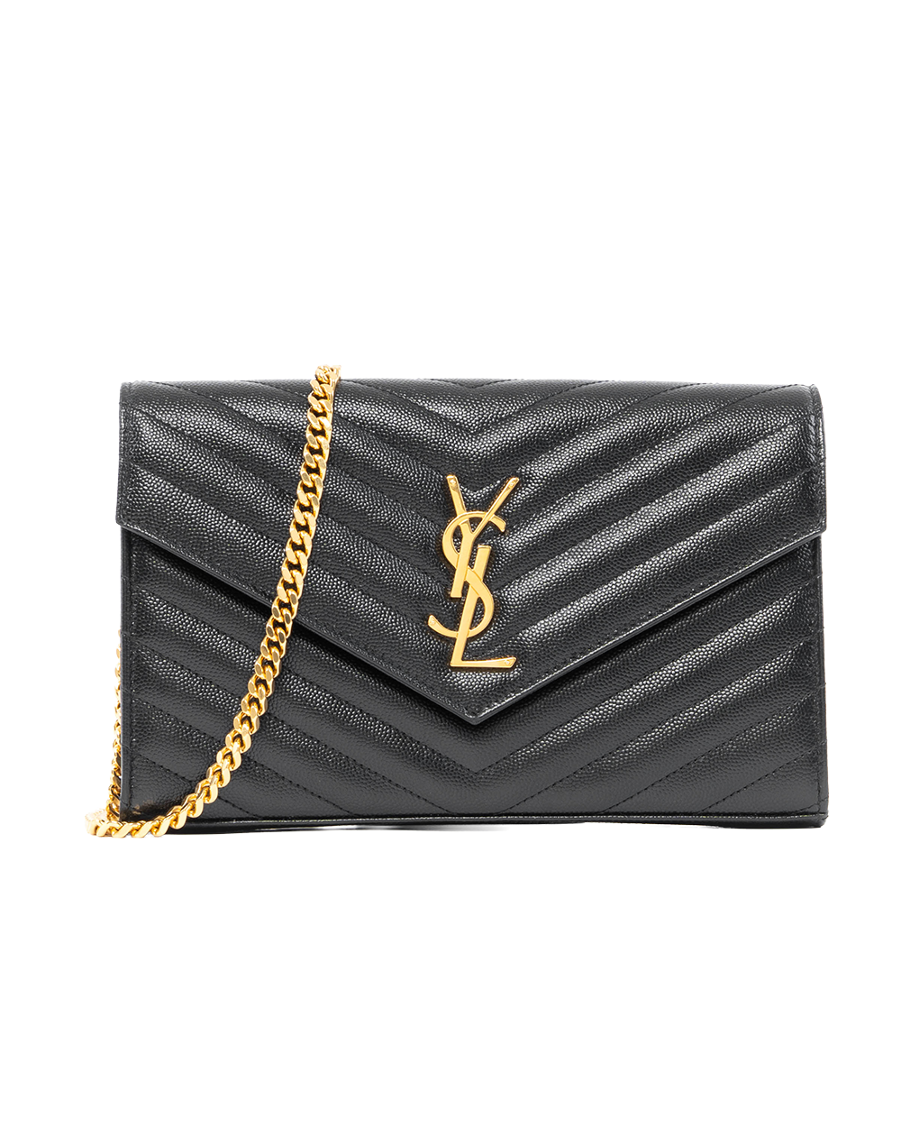 BA253426 YSL WOC 9.5 BLACK CHEVRON GHW GLL372028 0720