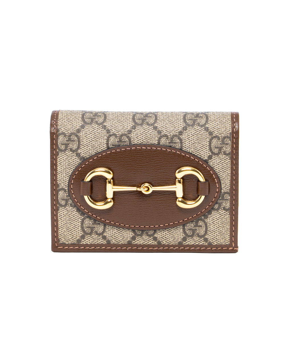 BA253427 GUCCI BI FOLD HORSEBIT WALLET SHORT BROWN GG MONOGRAM CANVAS GHW 621887 2149