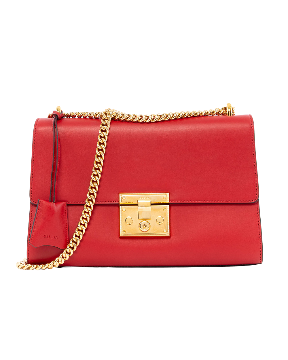 BA253492 GUCCI PADLOCK SHOULDER BAG RED CALF GHW 409486 213317