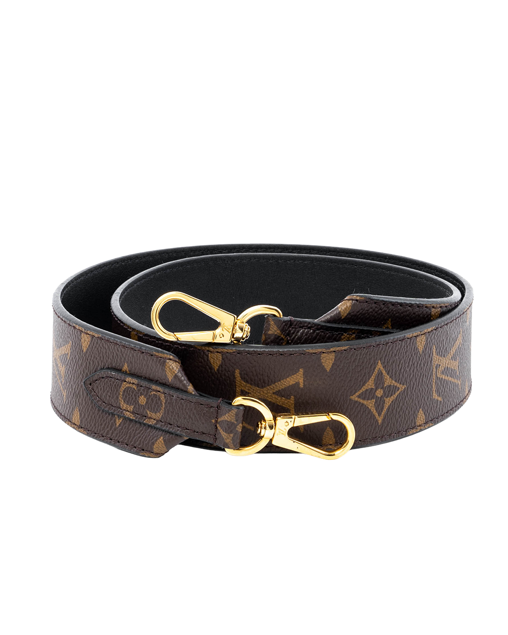 BA253494 LV BAG STRAP BROWN BLACK MONOGRAM CALF GHW JJ0220 JO2288
