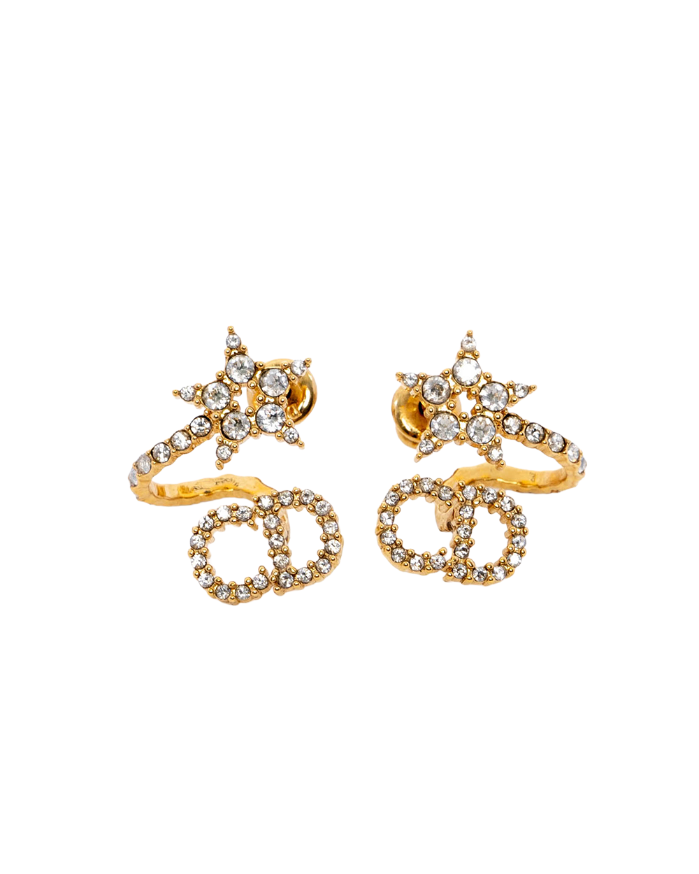 BA253505 DIOR CLAIR D LUNE EARRINGS GOLD DIAMOND GHW