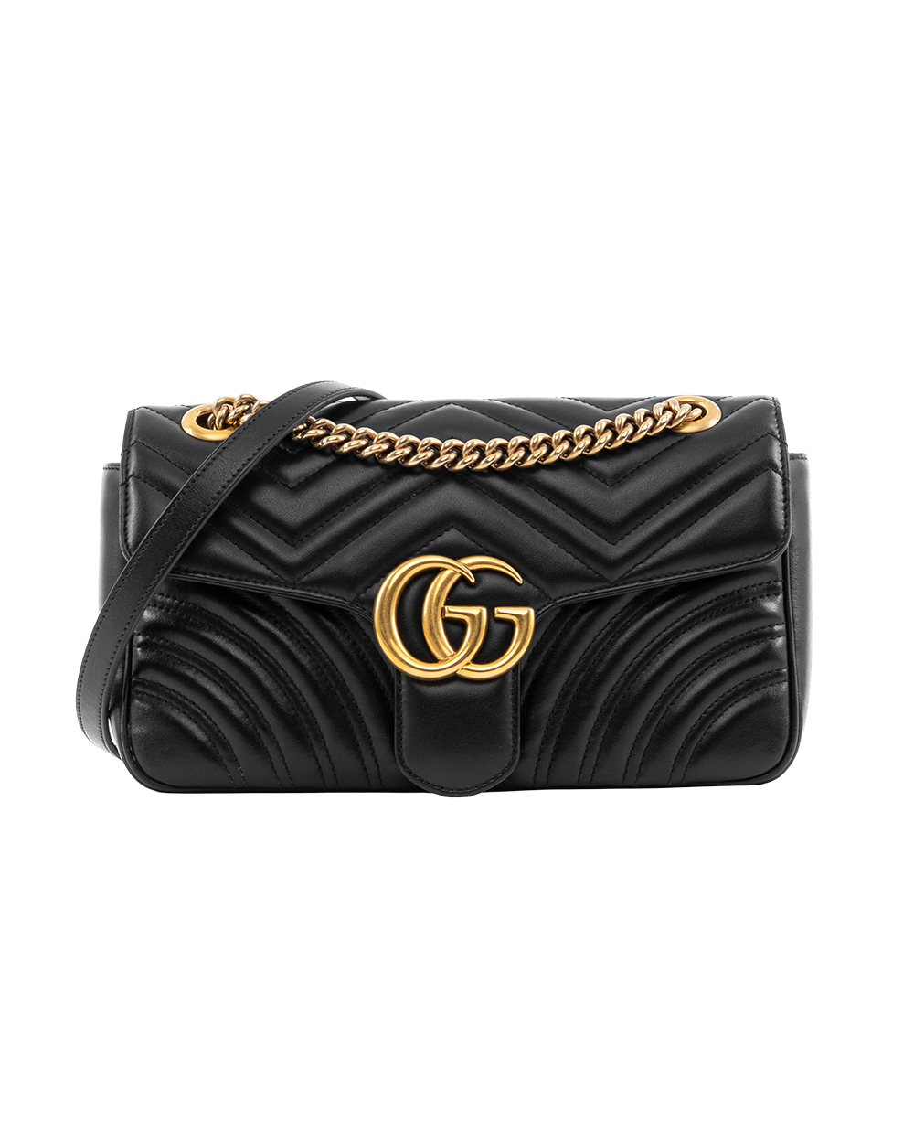 BA253566 GUCCI MARMONT 26 BLACK CALF GHW 443497 493075