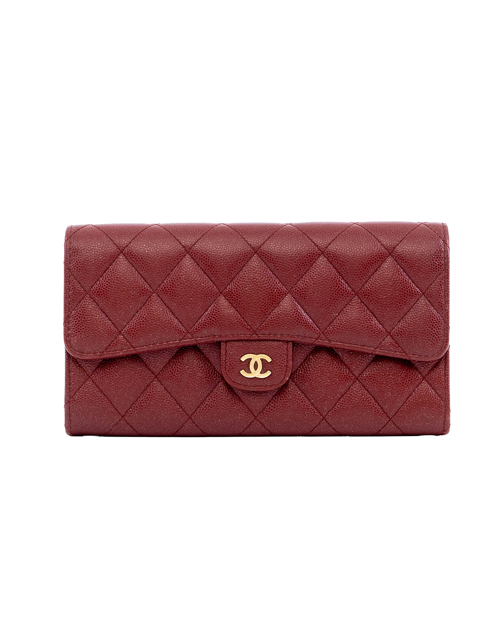BA253586 CHANEL SARAH WALLET LONG RED CAVIAR GHW 25237090