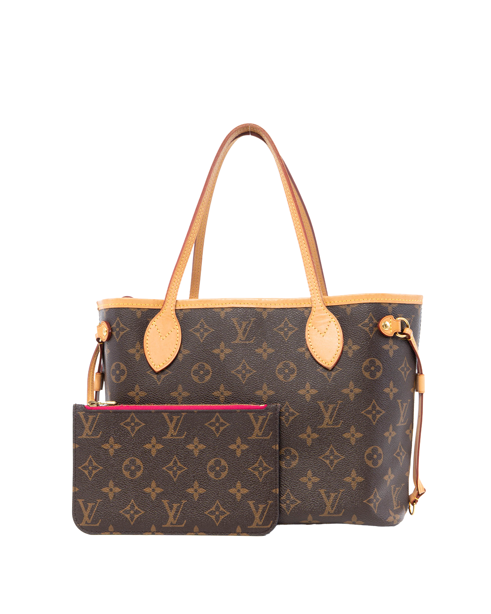 BA253615 LV NEVERFULL PM BROWN MONOGRAM CANVAS GHW MICROCHIP