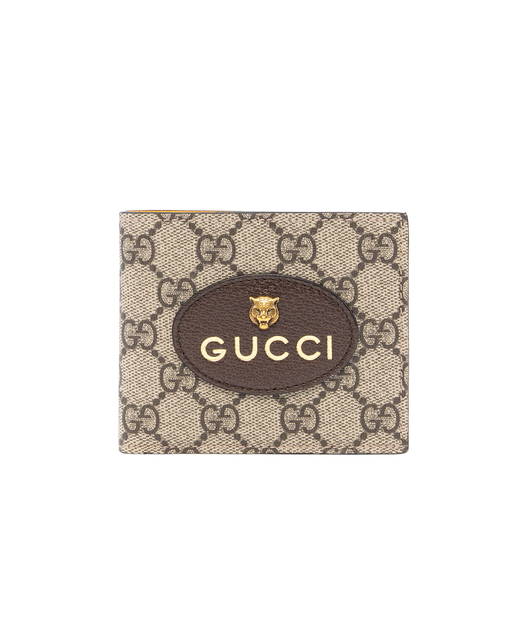 BA253619 GUCCI WALLET 8 CARDS SHORT BROWN TIGER HEAD GG SUPREME MONOGRAM CANVAS GHW 473954 2091