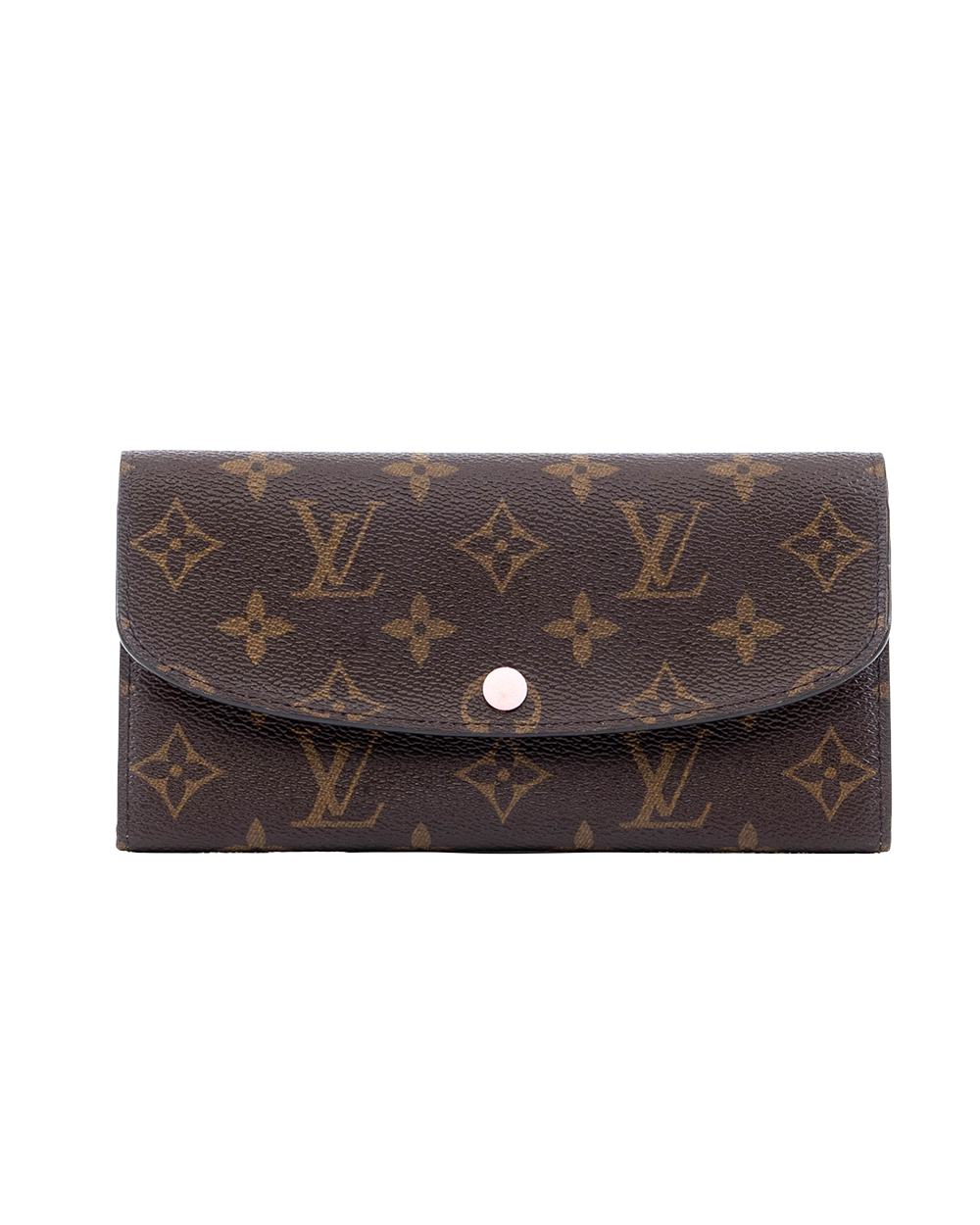 BA253677 LV EMILIE WALLET LONG BROWN PINK MONOGRAM CANVAS GHW VM2260