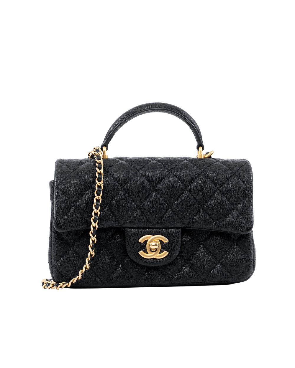 BA253679 CHANEL CLASSIC WITH TOP HANDLE 8 BLACK CAVIAR GHW 31267006