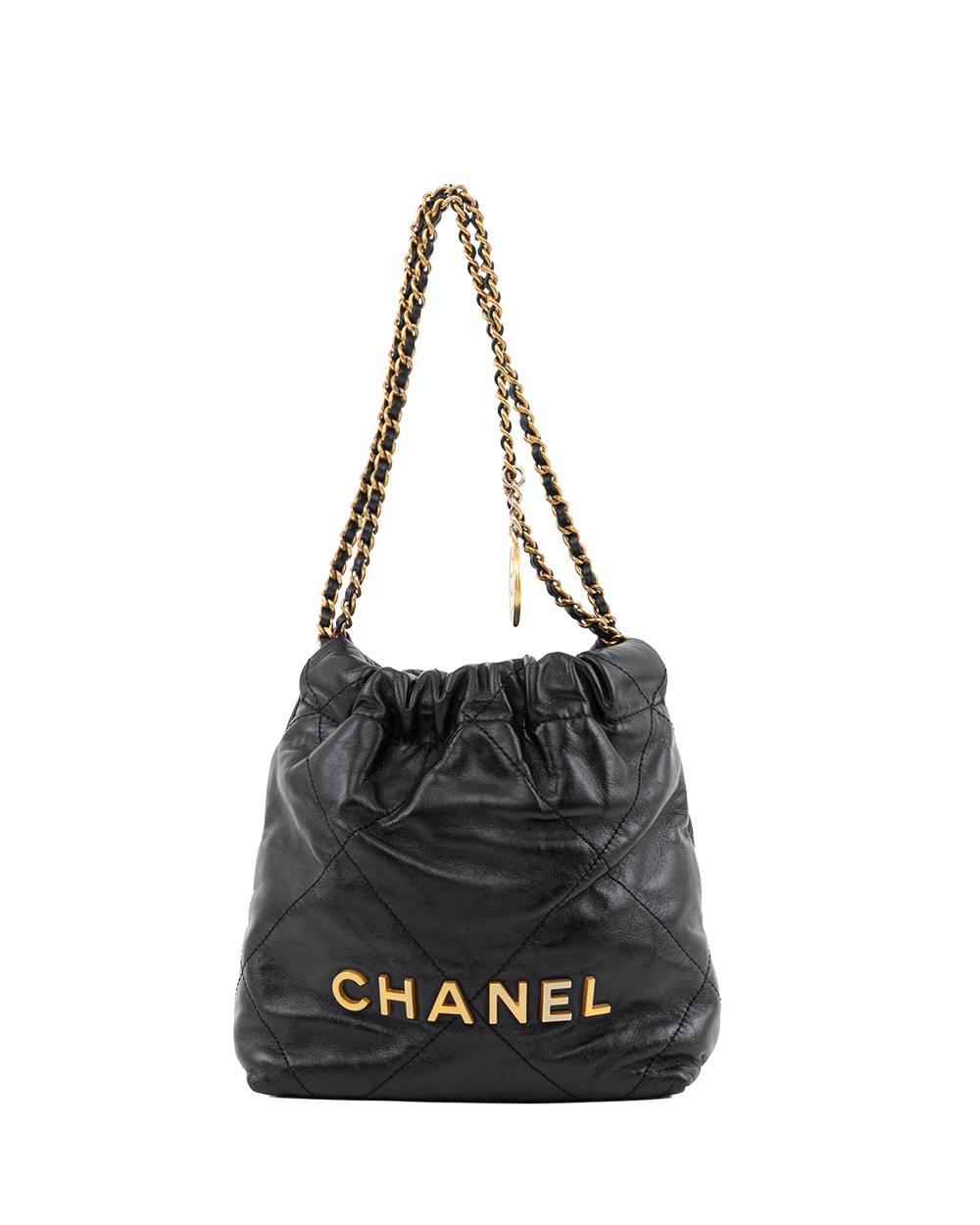 BA253693 CHANEL TOTE 22 MINI BLACK LAMB GHW K1P4KT5A