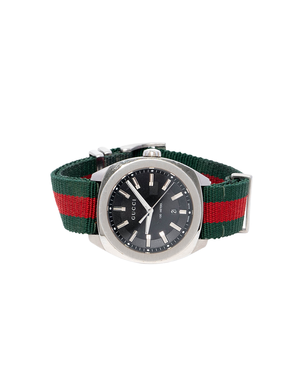 BA253716 GUCCI GG2570 WATCH 41MM BLACK RED GREEN STAINLESS STEEL SHW 18141085