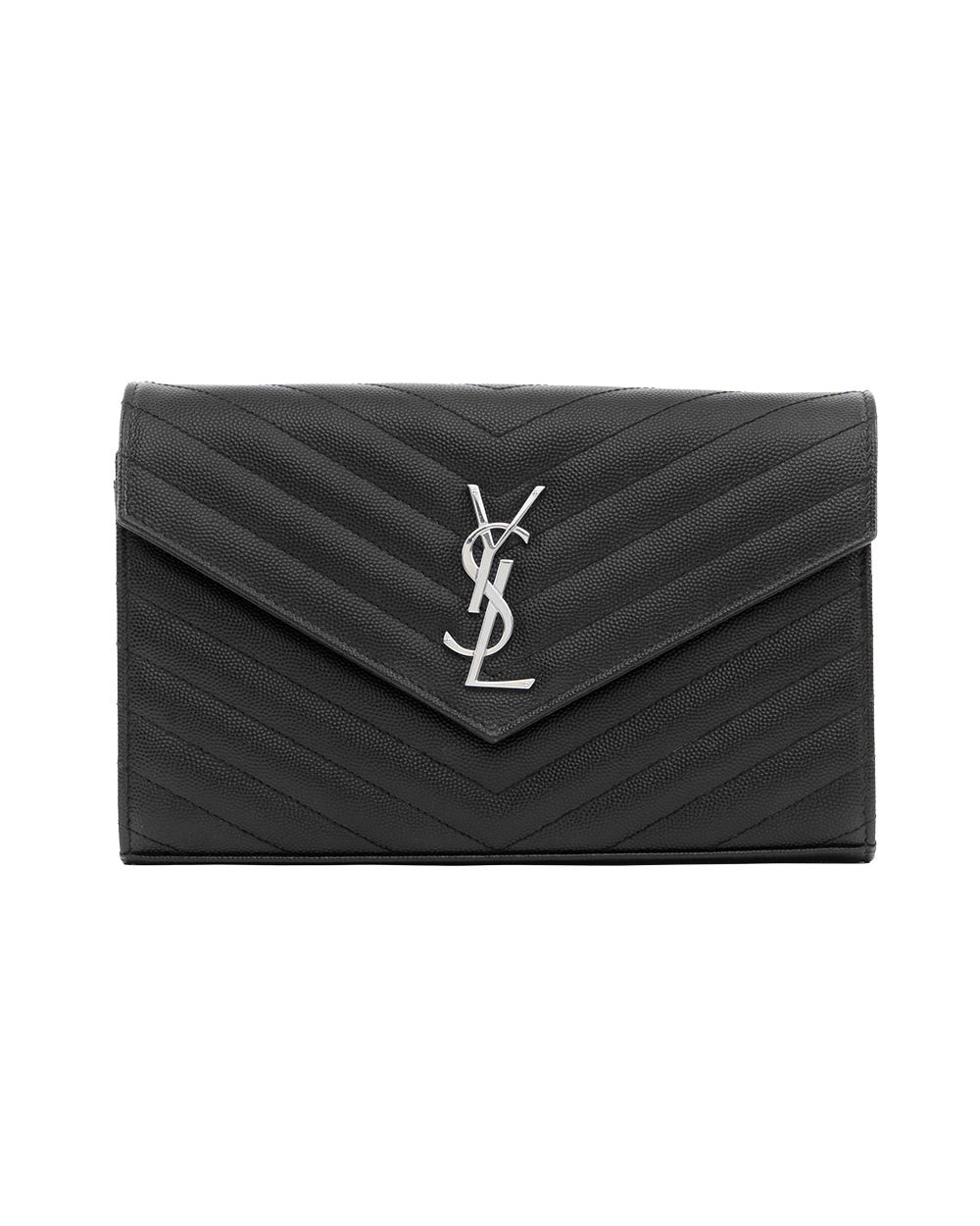 BA253717 YSL WOC 9.5 BLACK CHEVRON SHW GUE377828 1119