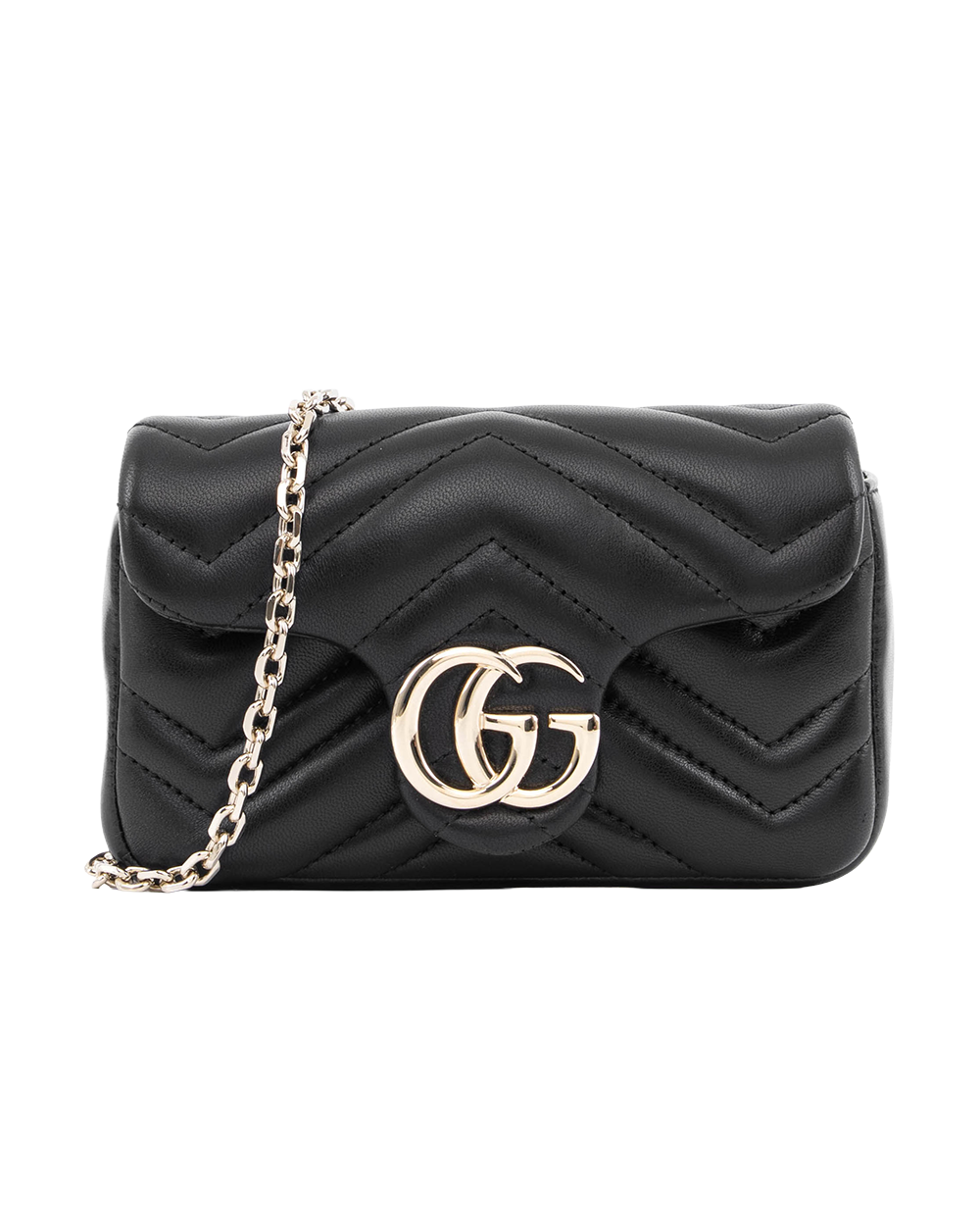 BA253721 NEW GUCCI MARMONT SUPER MINI BLACK CALF LGHW 841290 493075