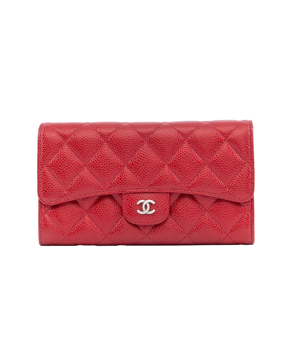 BA253754 CHANEL SARAH WALLET LONG RED CAVIAR GHW 20534038