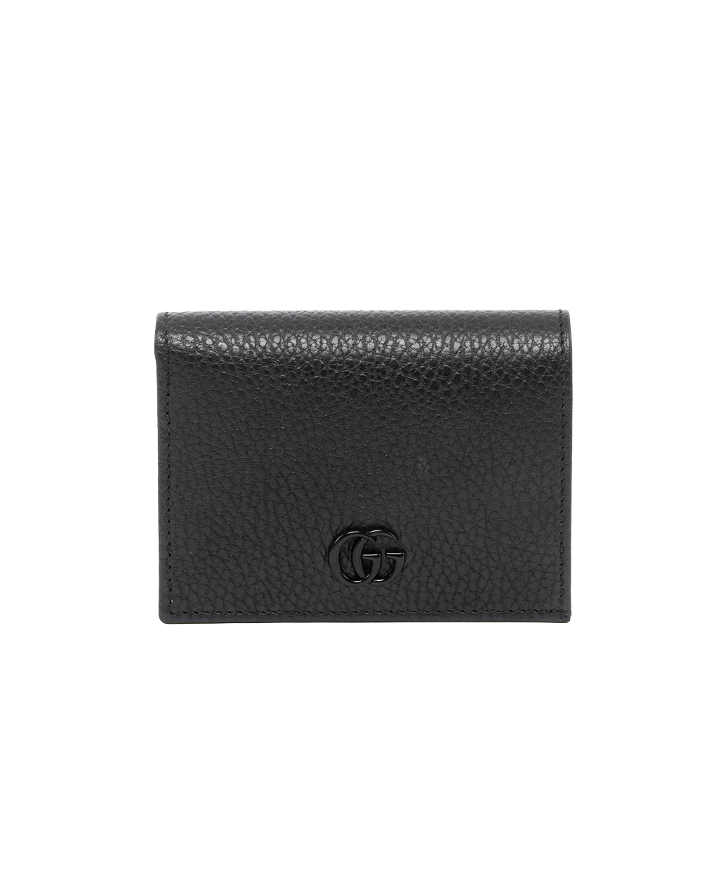 BA253812 GUCCI MARMONT BI FOLD SHORT BLACK CALF BHW 456126 203887