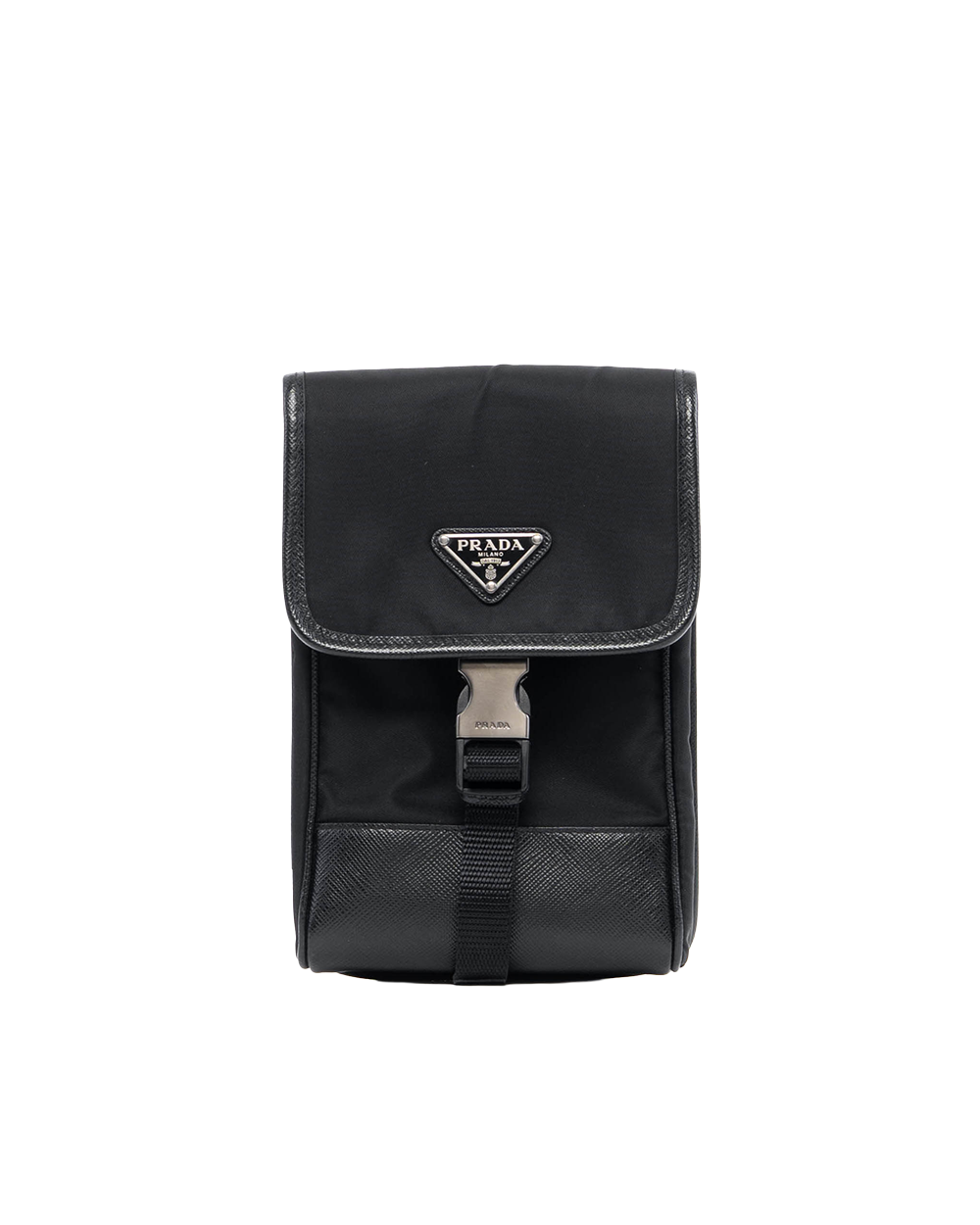 BA253894 PRADA PHONE CASE BLACK NYLON SHW MICROCHIP