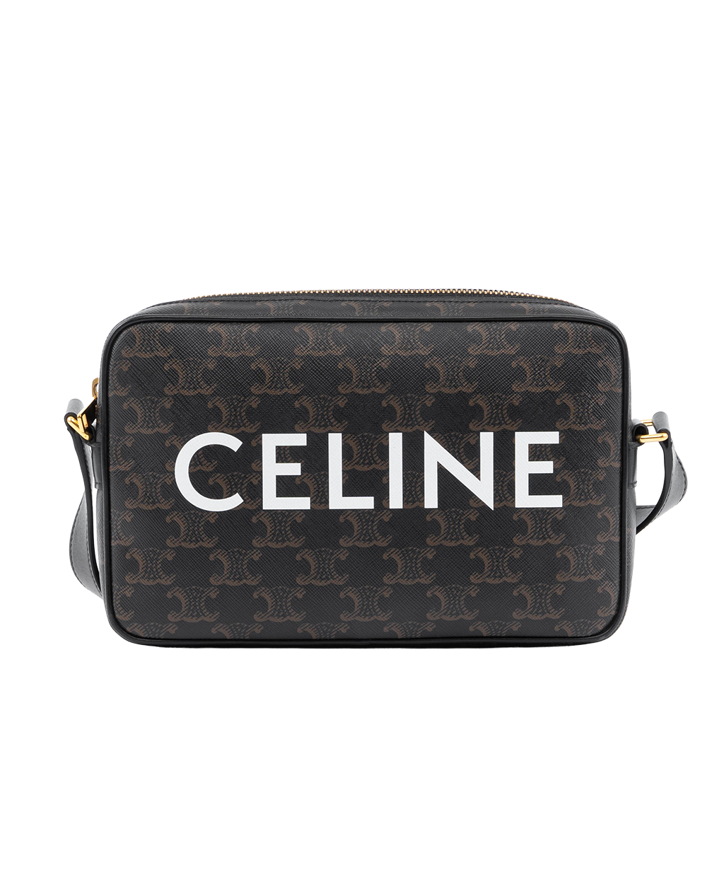 BA253929 CELINE HORIZONTAL MESSENGER MEDIUM BLACK CANVAS GHW S CU 3282