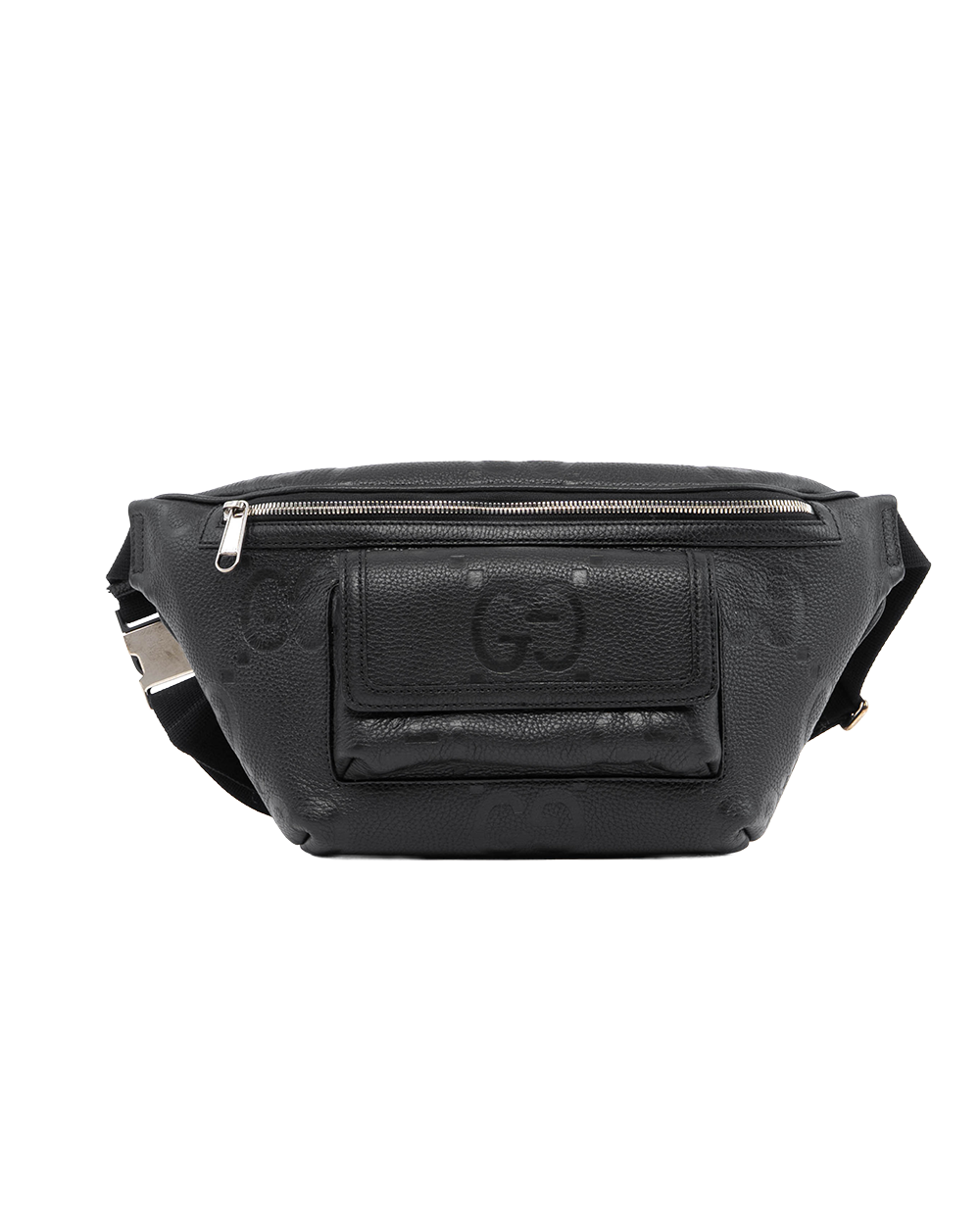 BA253953 GUCCI JUMBO GG BELT BAG LARGE BLACK GG EMBOSSED SHW 643093 525040