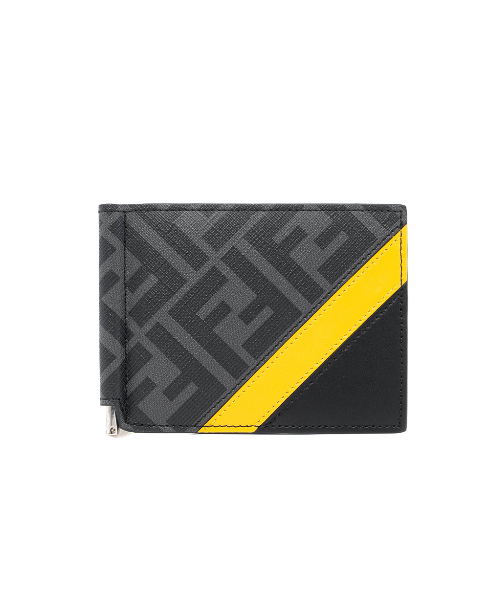 BA253964 FENDI MONEY CLIP BLACK YELLOW CANVAS SHW