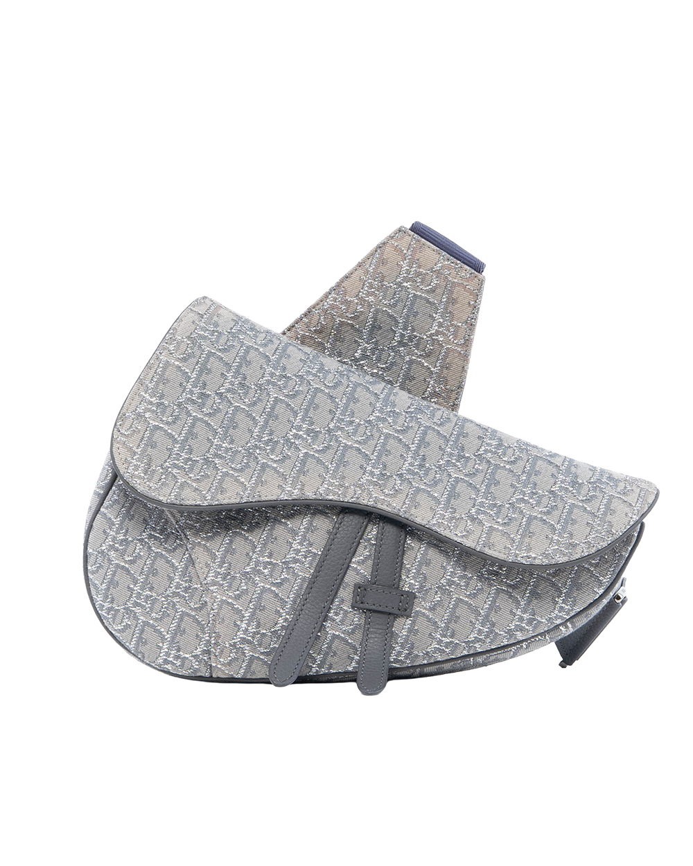 BA253968 DIOR SADDLE MEDIUM RUTHENIUM OBLIQUE JACQUARD SHW 29 BO 0282