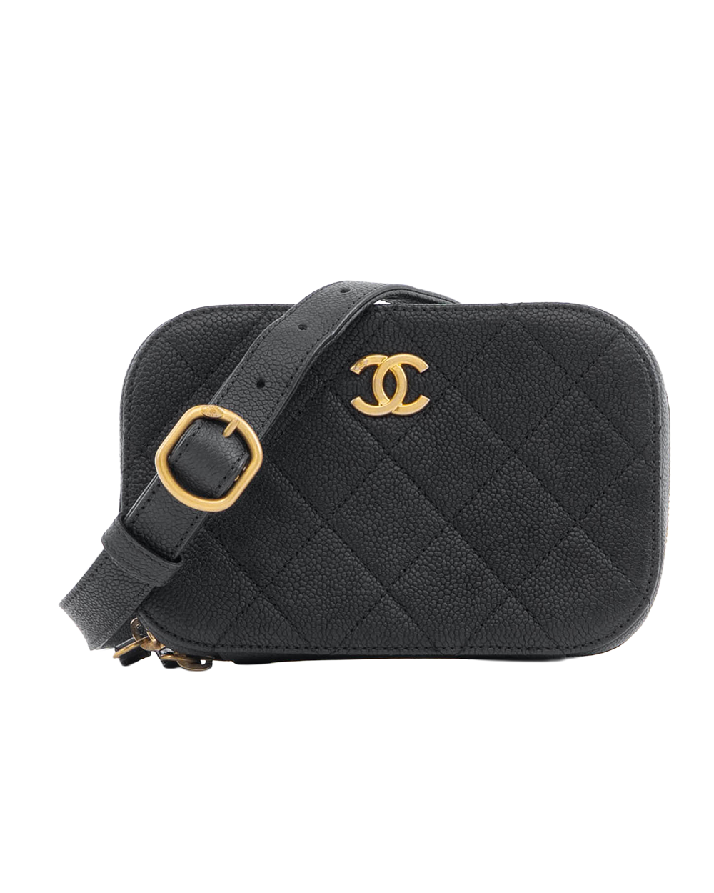 BA253987 CHANEL CAMERA BELT BAG BLACK CAVIAR GHW 28725974