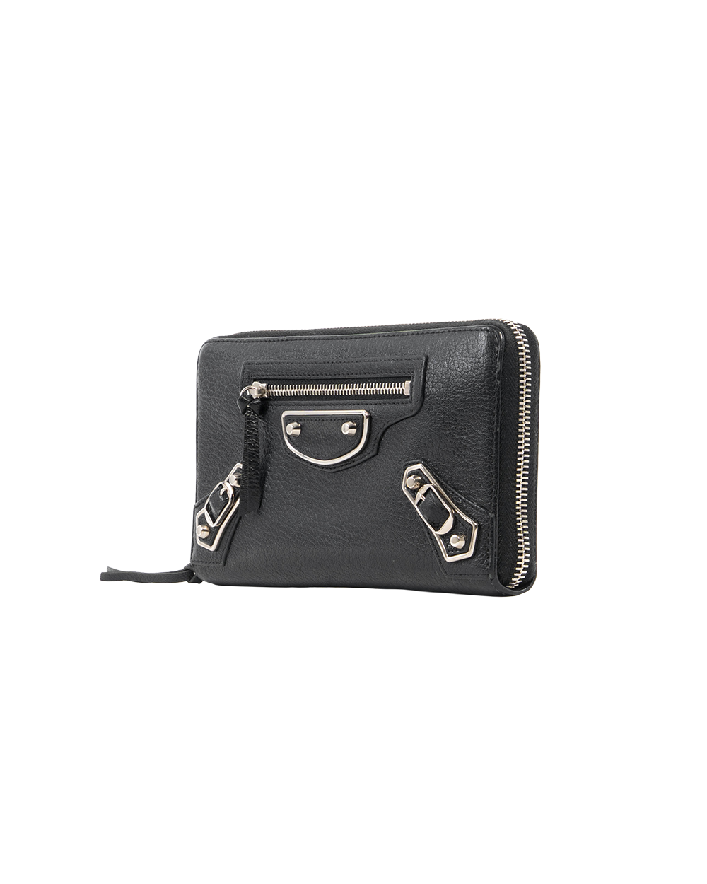 BALENCIAGA AROUND ZIPPY WALLET LONG BLACK CALF SHW 0119