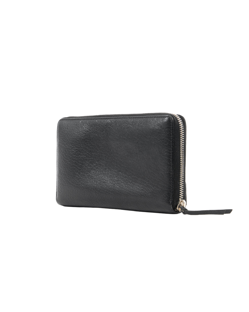 BALENCIAGA AROUND ZIPPY WALLET LONG BLACK CALF SHW 0120