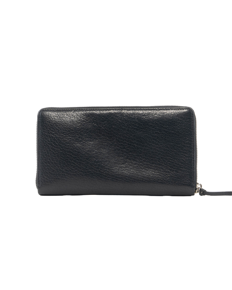 BALENCIAGA AROUND ZIPPY WALLET LONG BLACK CALF SHW 0121